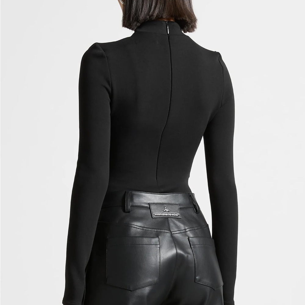 Maniere De Voir Black Cut-Out Top and Leather Trousers - Picture 3 of 4